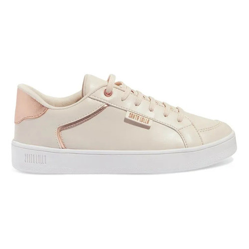 Tênis Santa Lolla Cadarço Off White Com Rose